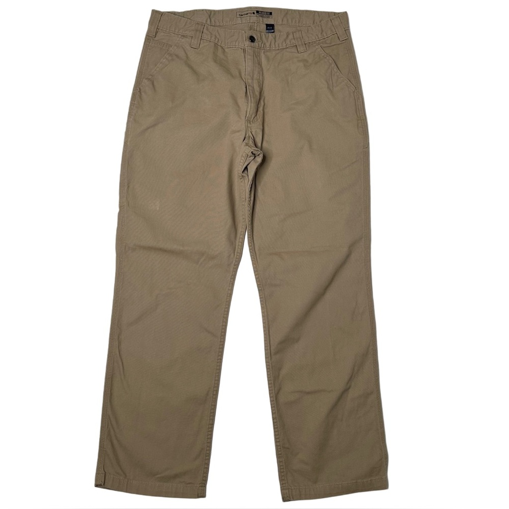 Carhartt Men’s Rugged Flex Relaxed Fit Canvas Work Pants Khaki Sz 38/32